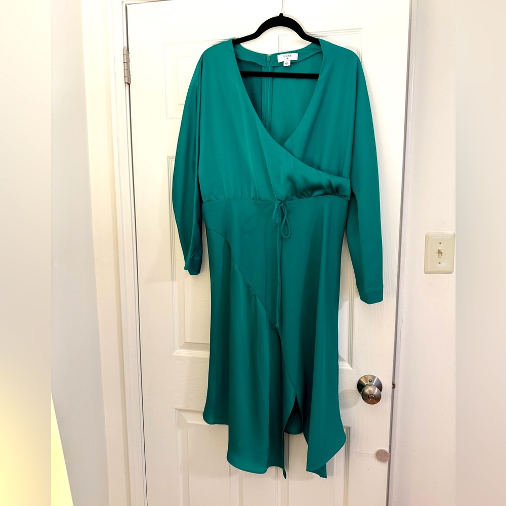 Cushnie Emerald green long sleeve dress